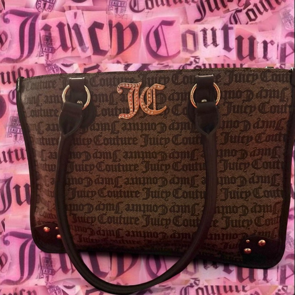 Juicy Couture Black and Cream Monogram Bag